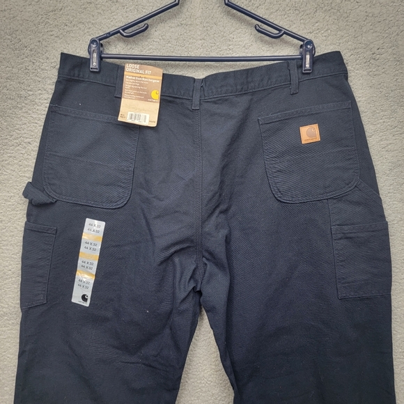 NWT Carhartt Loose Original Fit Washed Duck Work Dungaree Pants Dark Navy 44x32 - Picture 2 of 11